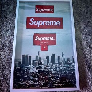 supreme x oliver gal los angeles framed wall art poster rare (24in x 16in)